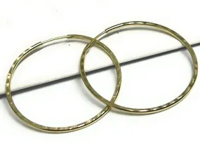 10k Solid Gold Diamond Cut Simple Thin Hoop Earrings