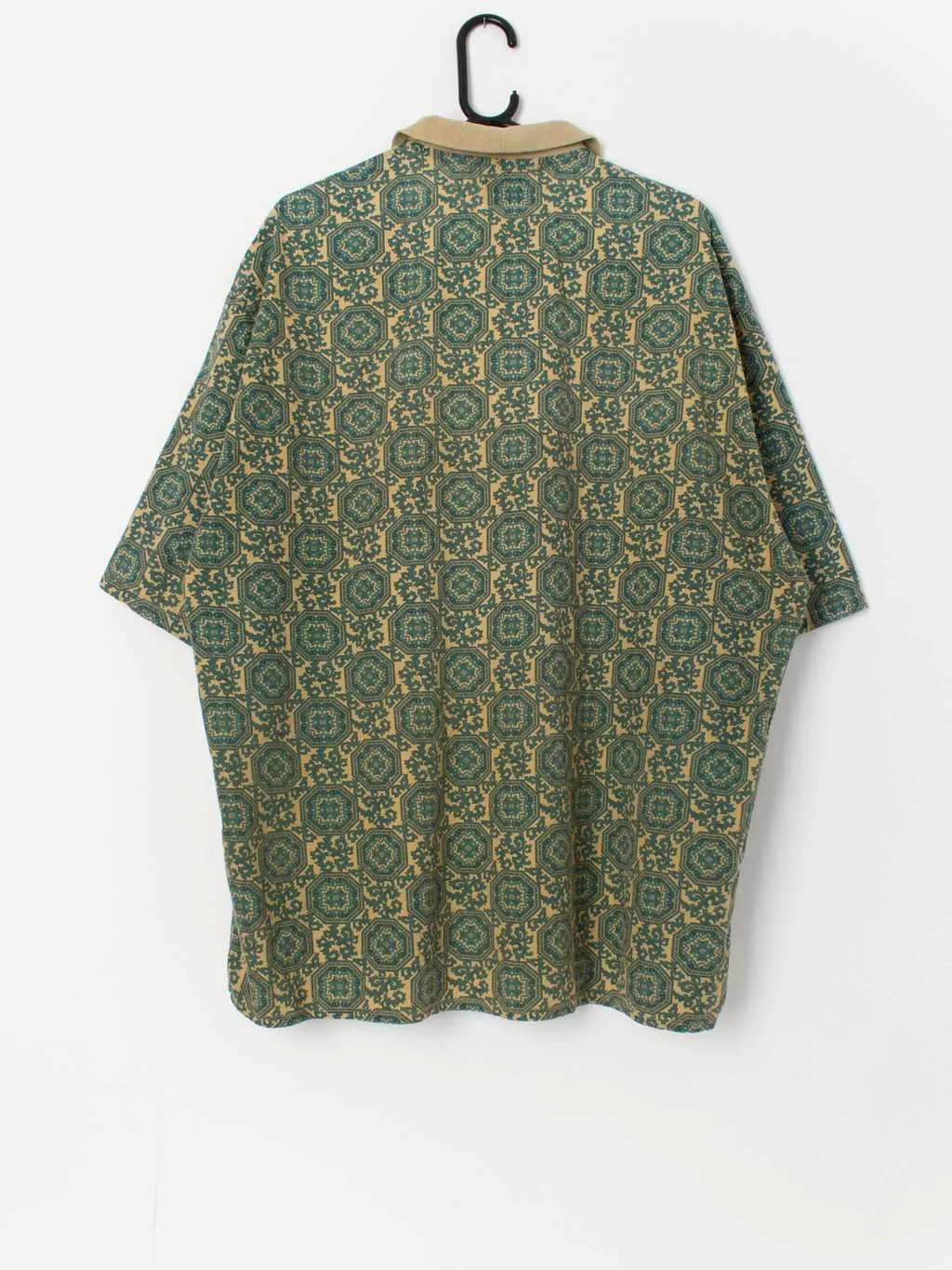 90s vintage patterned polo shirt – 3XL