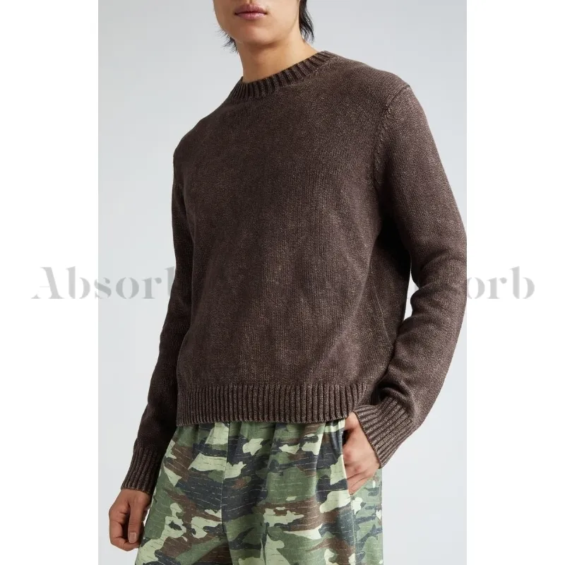 Acne Studios  |Crew Neck Long Sleeves Plain Cotton Designers Sweaters