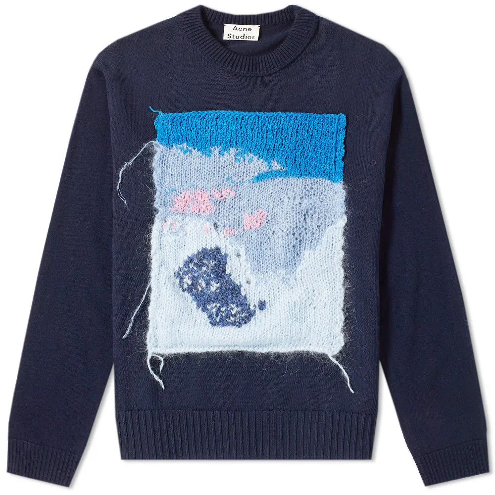 Acne Studios Knit Panel SweatNavy & Blue