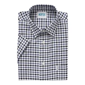 Aertex - Taunton Polo - Navy/Charcoal Check