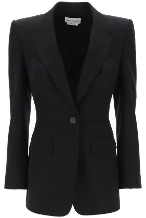 Alexander mcqueen fitted jacket with bustier details 787572 QJAAC BLACK