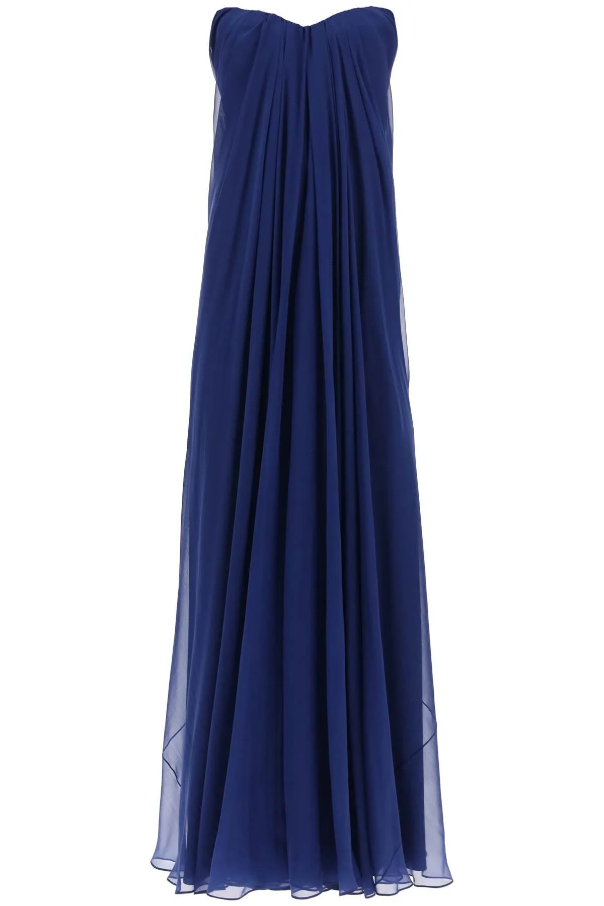 Alexander mcqueen silk chiffon bustier gown 612662 QBACI ELECTRIC NAVY