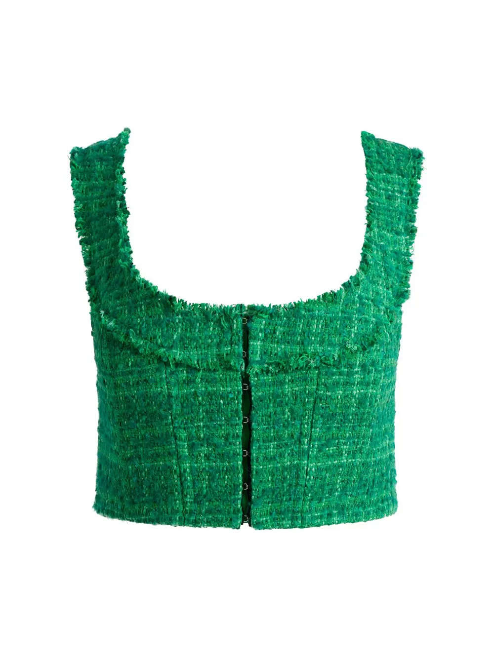 Alice + Olivia Kensie Scoop Neck Cropped Bustier in Light Emerald