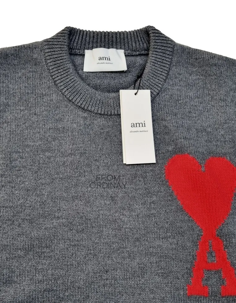 AMI PARIS  |Heart Unisex Wool Street Style Logo Designers Sweaters