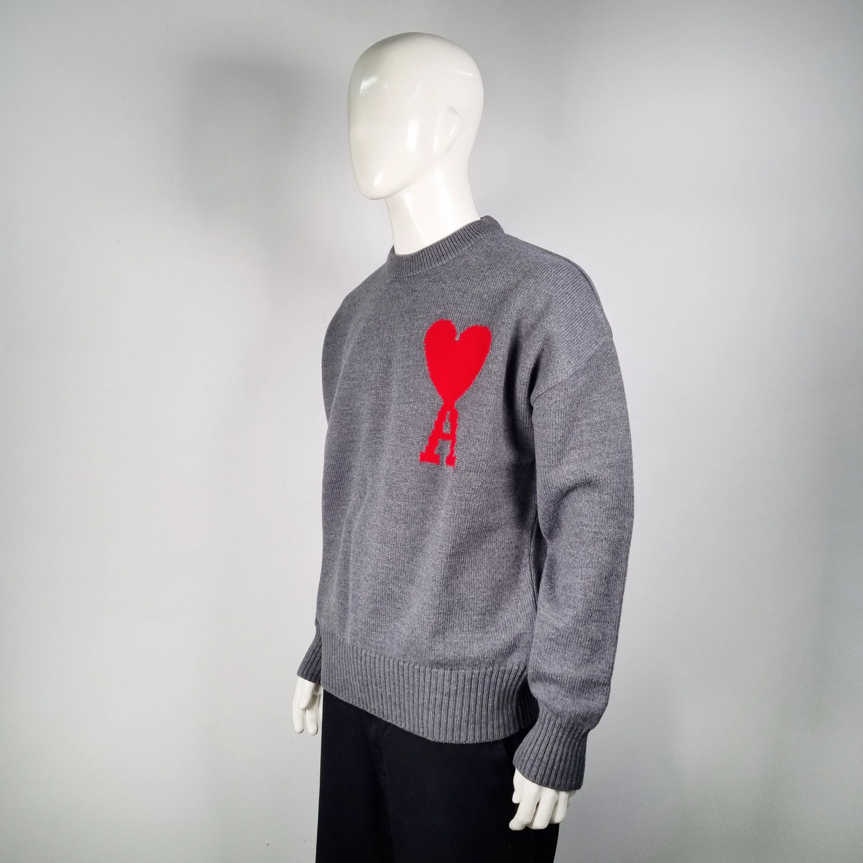 AMI PARIS  |Heart Unisex Wool Street Style Logo Designers Sweaters