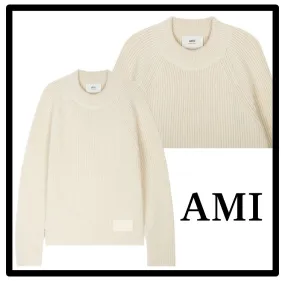 AMI PARIS  |Unisex Street Style Logo Designers Sweaters