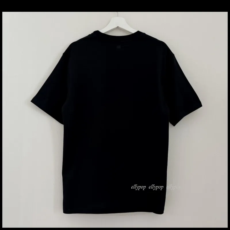 AMI PARIS  |Unisex Street Style Plain Logo Designers T-Shirts