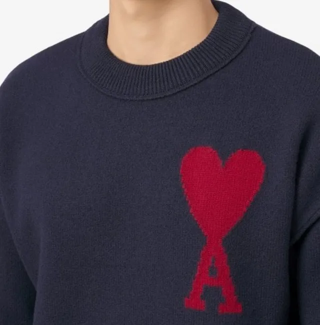 AMI PARIS  |Wool Street Style Logo Designers Sweaters