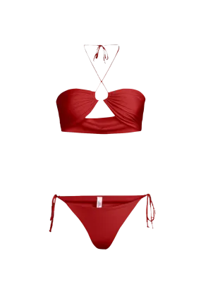 Bahia Bikini in Carmine Red - Bottom