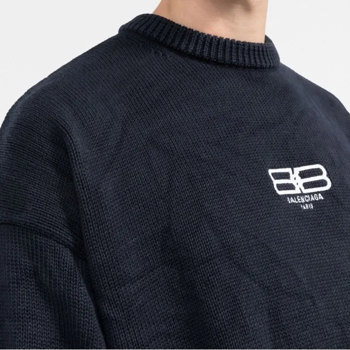 BALENCIAGA  |Crew Neck Monogram Wool Long Sleeves Logo Luxury