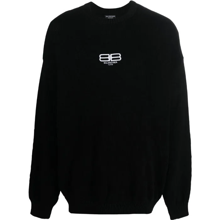 BALENCIAGA  |Crew Neck Monogram Wool Long Sleeves Logo Luxury