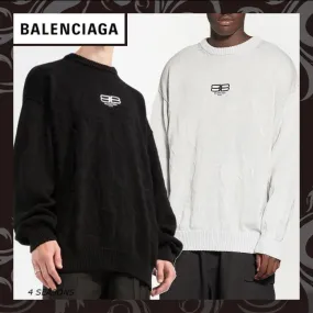 BALENCIAGA  |Crew Neck Monogram Wool Long Sleeves Logo Luxury