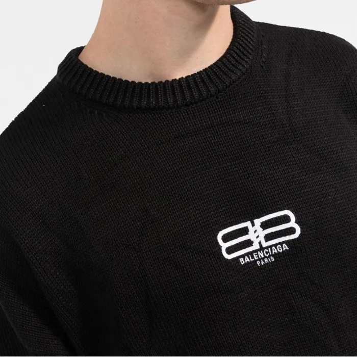 BALENCIAGA  |Crew Neck Monogram Wool Long Sleeves Logo Luxury