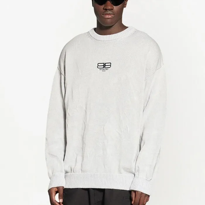 BALENCIAGA  |Crew Neck Monogram Wool Long Sleeves Logo Luxury