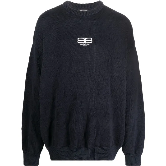 BALENCIAGA  |Crew Neck Monogram Wool Long Sleeves Logo Luxury