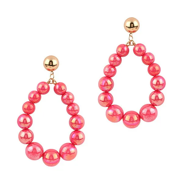 Barbie Theme Pearl Finish Bead Dangle Earrings