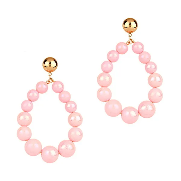 Barbie Theme Pearl Finish Bead Dangle Earrings