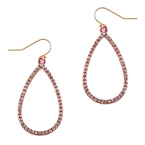 Barbie Theme Rhinestone Teardrop Dangle Earrings