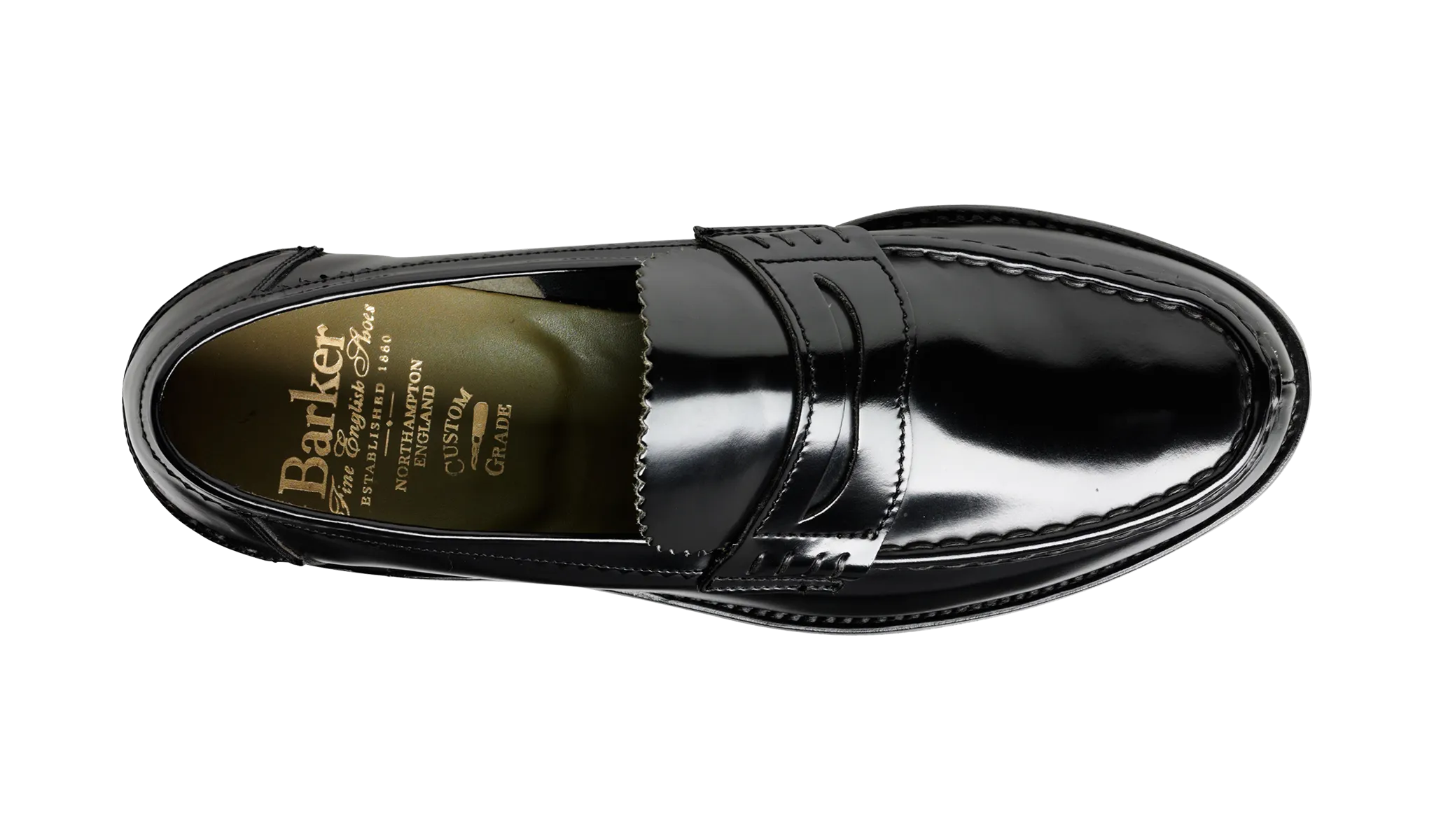 Barker Caruso Classic Penny Loafer  - Hi Shine Black