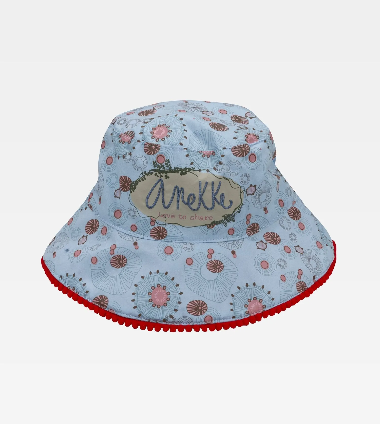 Beach hat in blue tones