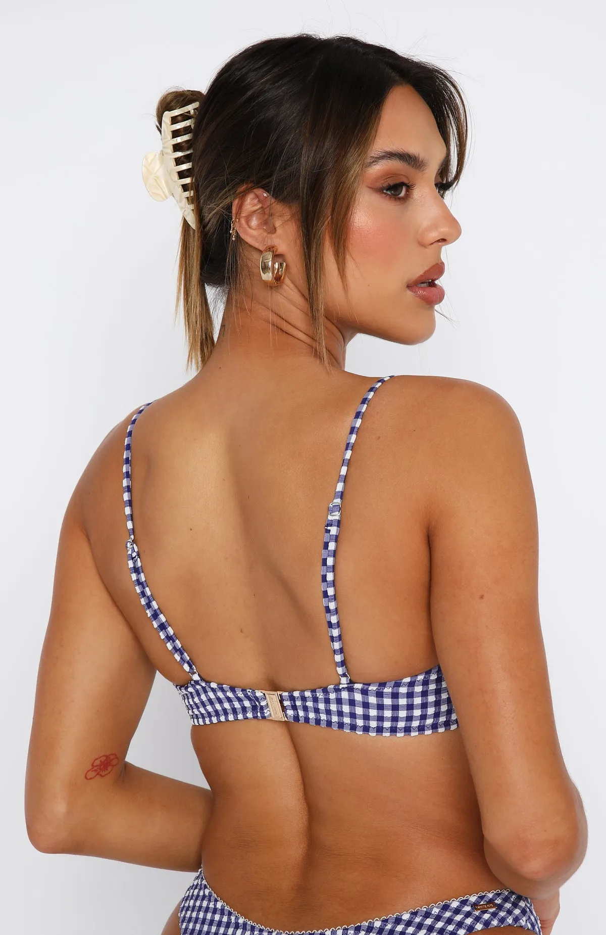 Beachside Bikini Top Blue Gingham