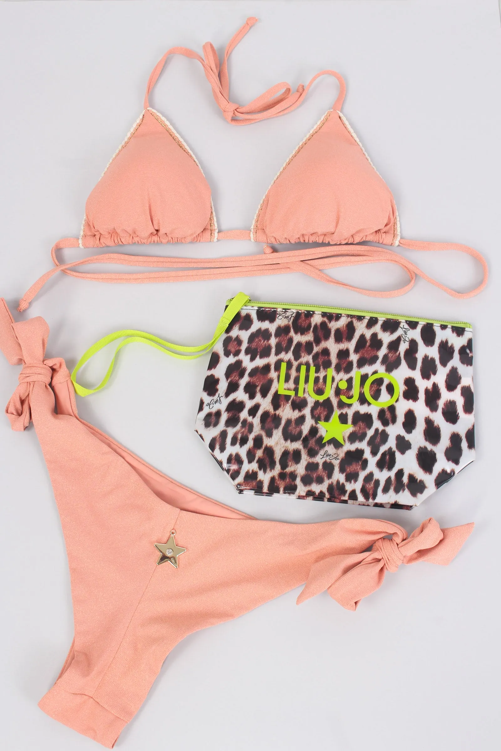 Bikini Triangolo Lurex Brasili Canyon Rose