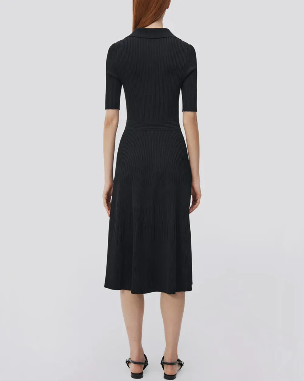 Black Pati Polo Midi Dress