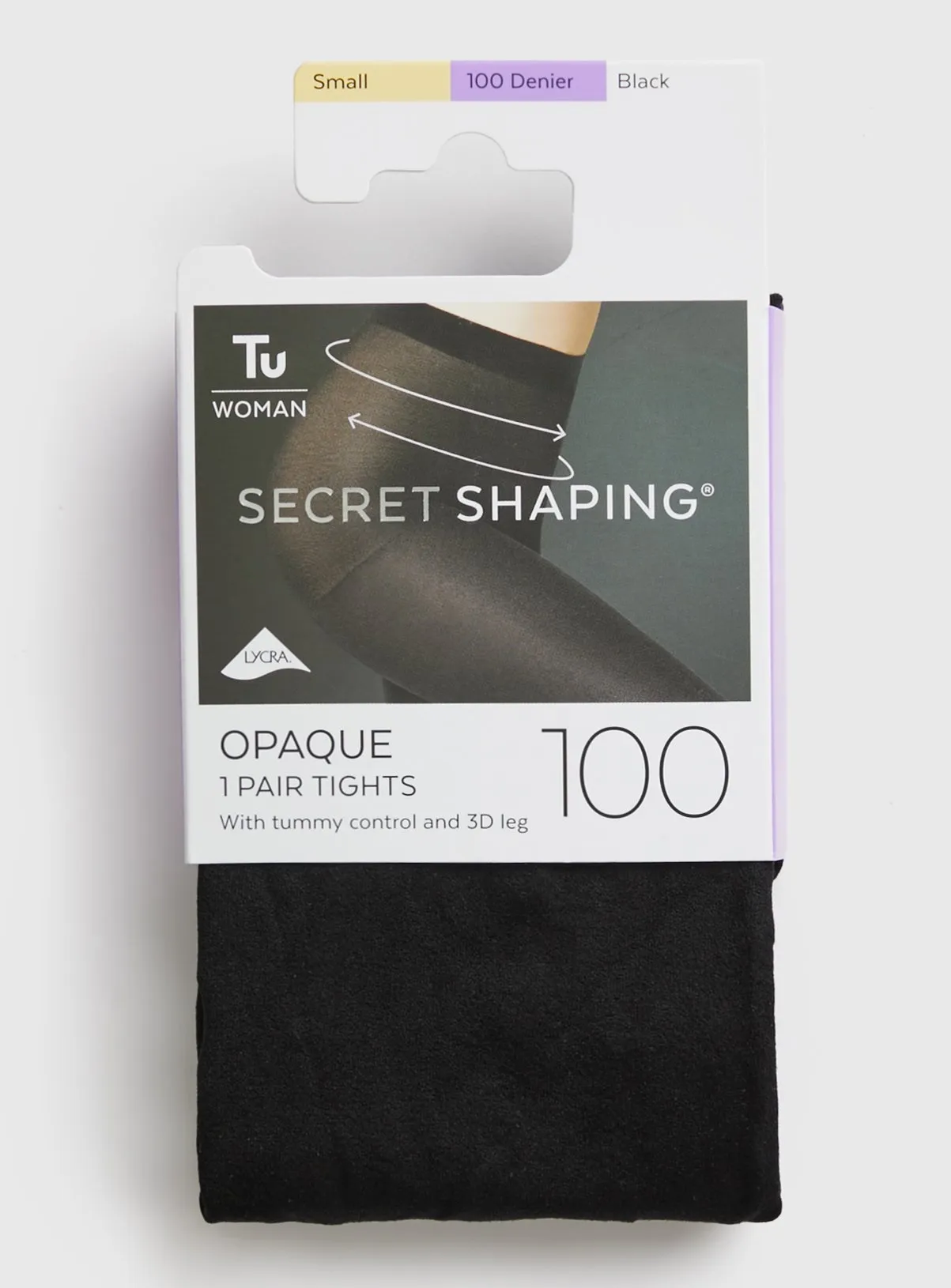 Buy Secret Shaping Black 100 Denier Opaque Tights S | Tights | Tu