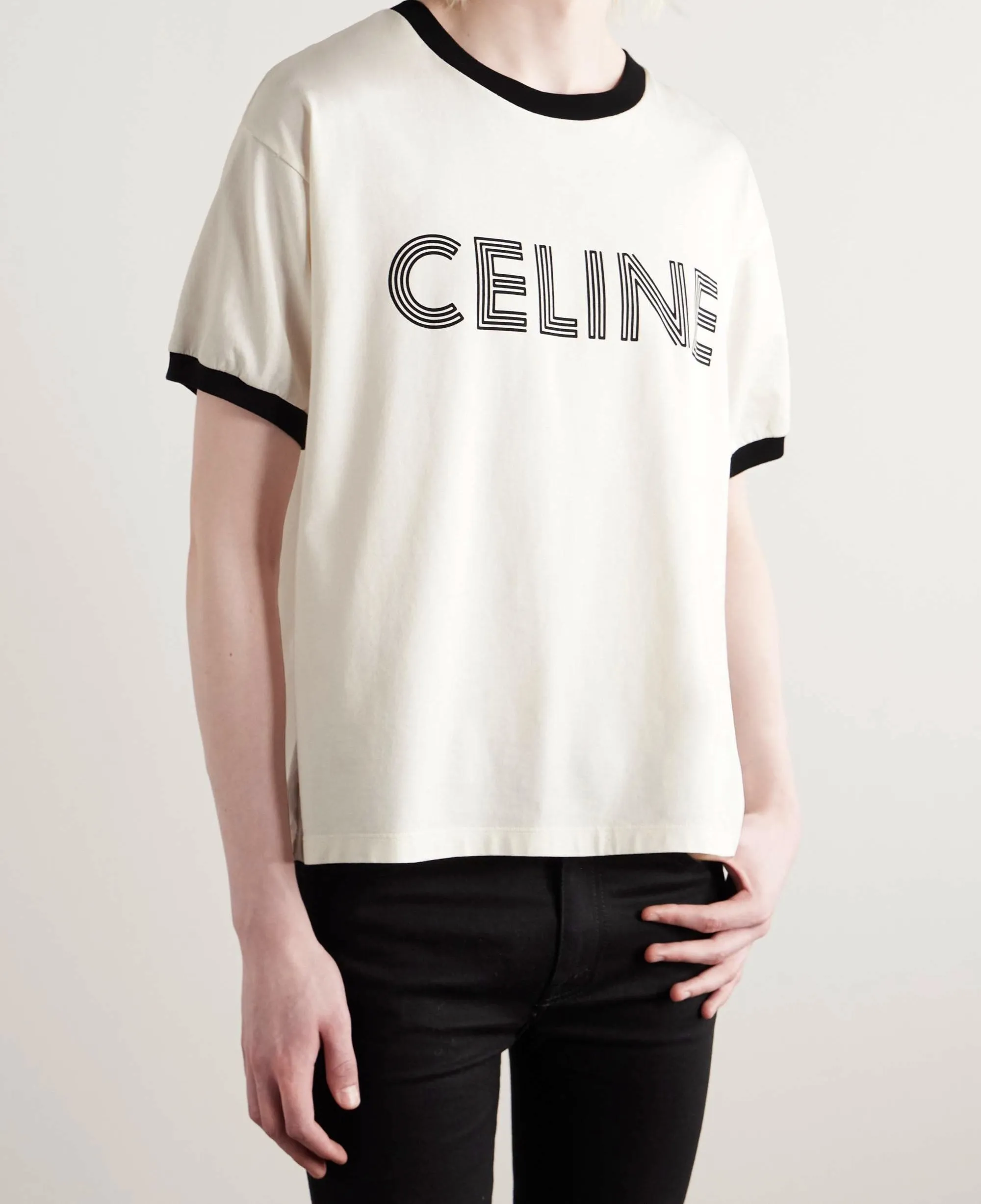 CELINE  |Plain Cotton Short Sleeves Logo Luxury T-Shirts