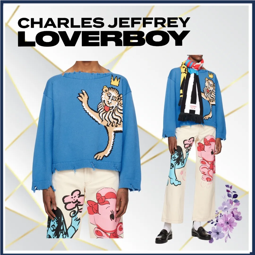 Charles Jeffrey LOVERBOY  |Street Style Long Sleeves Cotton Sweaters