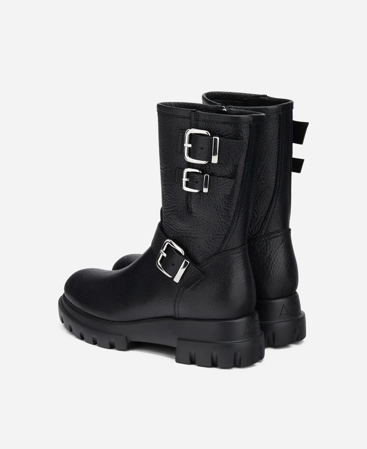 CHUNKY BIKER Leather combat boot