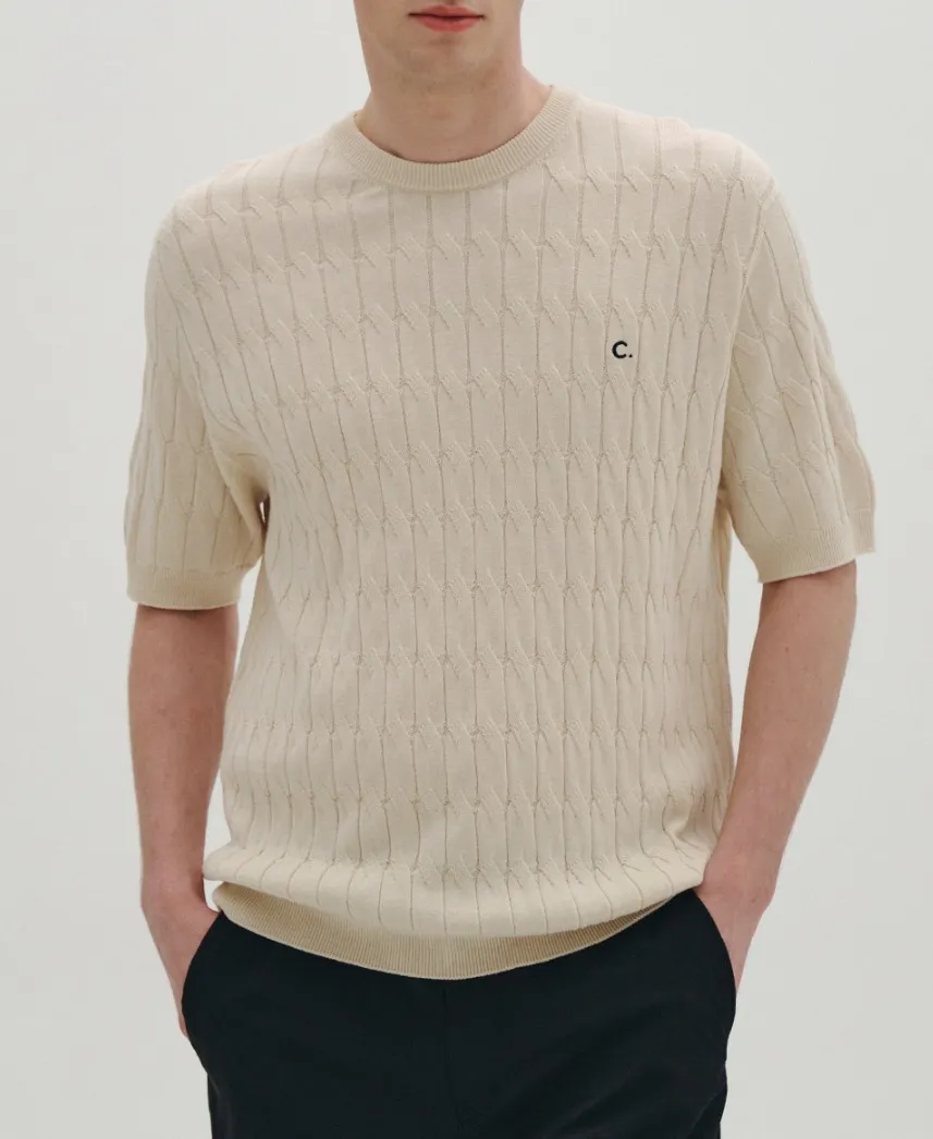 clove  |[Clove]★Cable Round neck Knit_Men