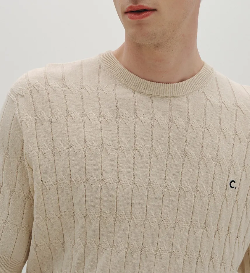 clove  |[Clove]★Cable Round neck Knit_Men