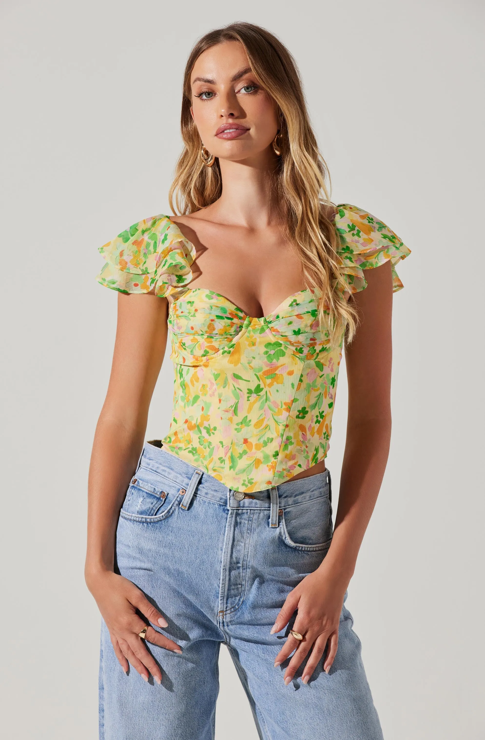 Corazon Floral Bustier Top