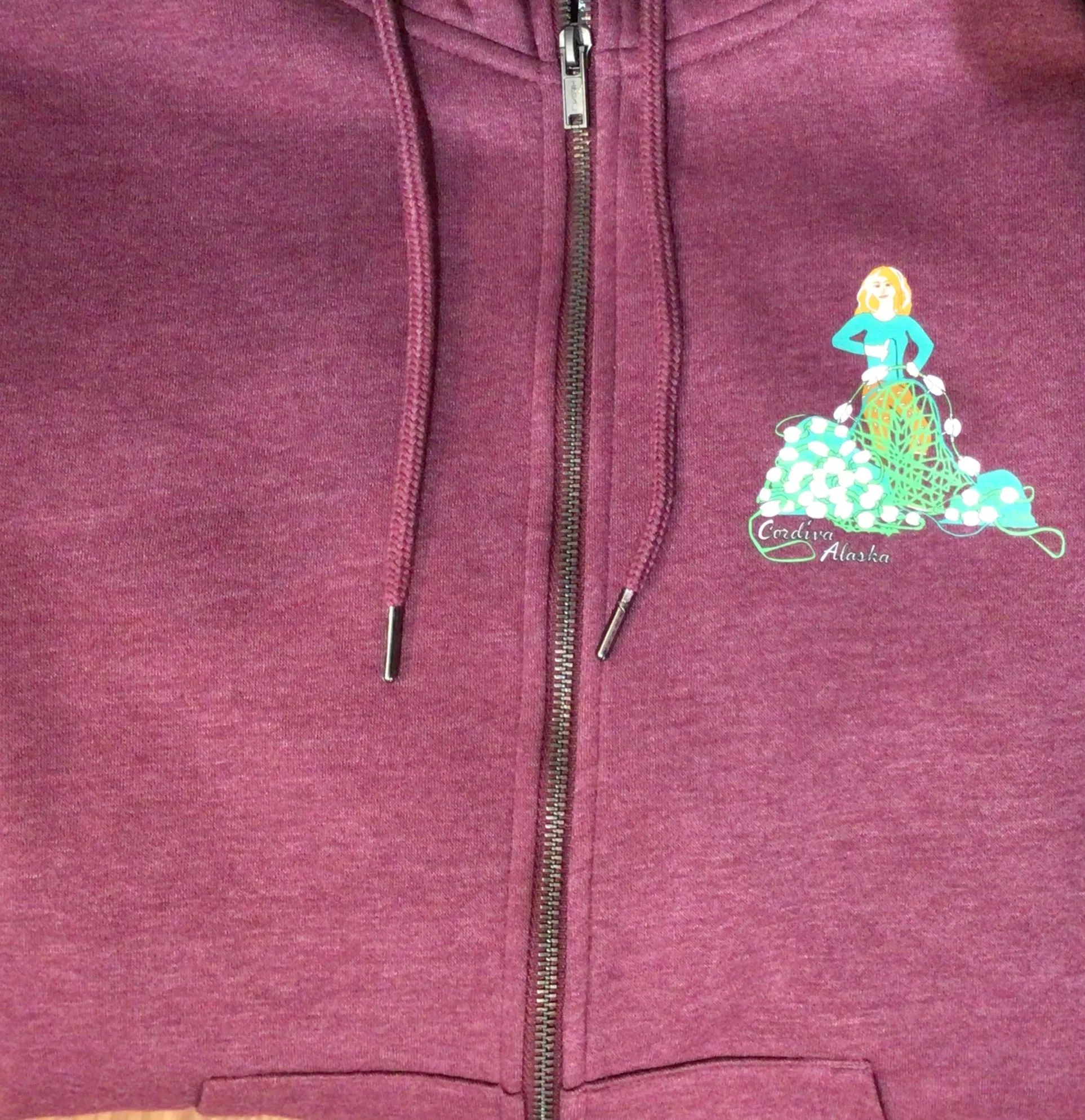 CorDiva Hoody Full Zip Sweatshirt Maroon