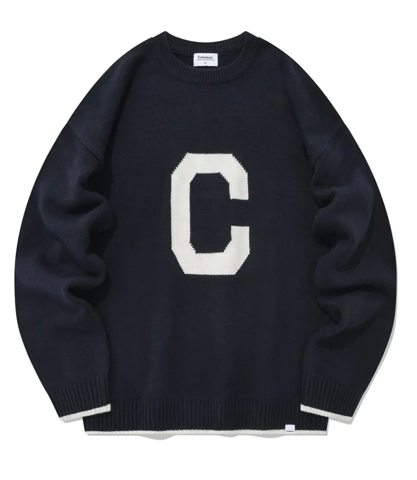 COVERNAT  |[COVERNAT]★Lambswool C Logo Crew Neck Kni.t