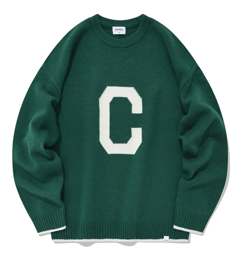 COVERNAT  |[COVERNAT]★Lambswool C Logo Crew Neck Kni.t