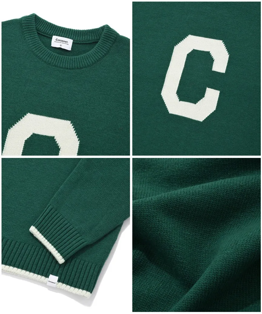 COVERNAT  |[COVERNAT]★Lambswool C Logo Crew Neck Kni.t