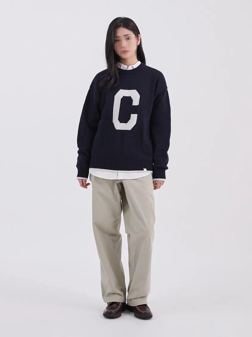 COVERNAT  |[COVERNAT]★Lambswool C Logo Crew Neck Kni.t