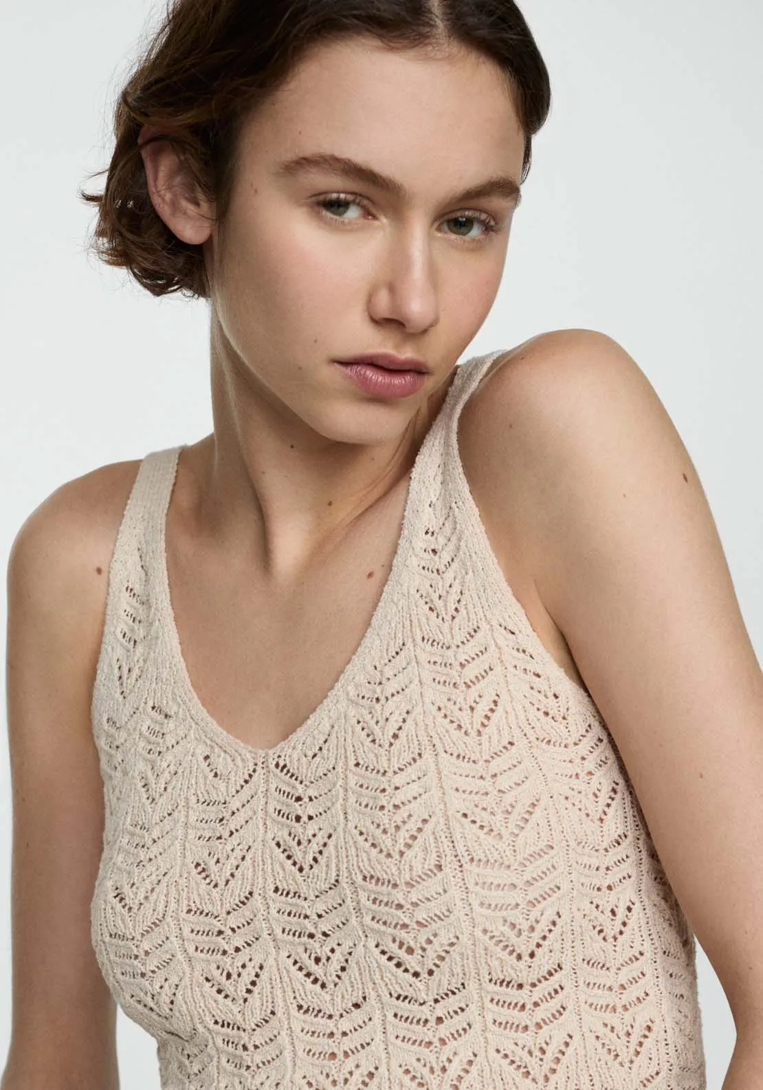 Crochet-knit top