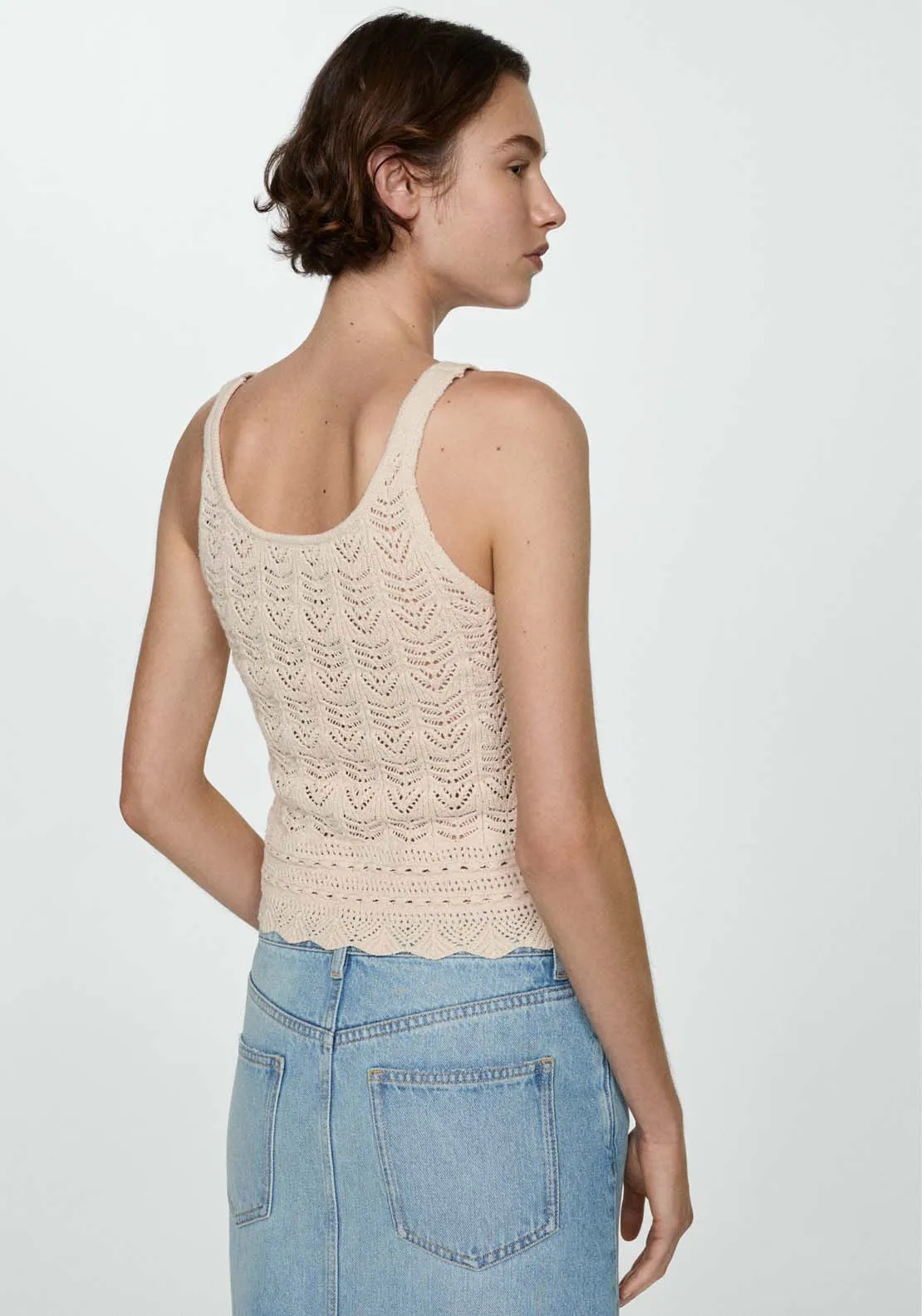 Crochet-knit top