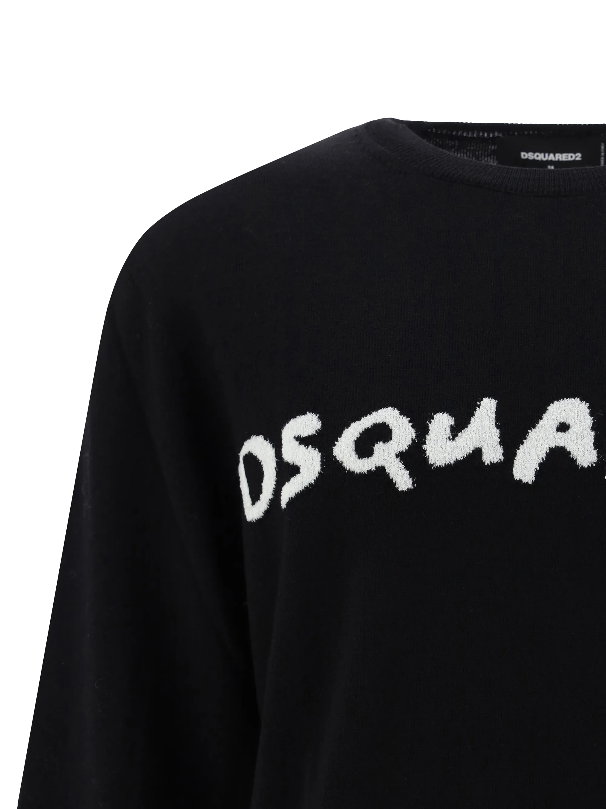 D SQUARED2  |Crew Neck Monogram Wool Long Sleeves Cotton Luxury Sweaters