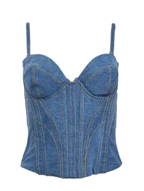 DENIM BUSTIER TOP