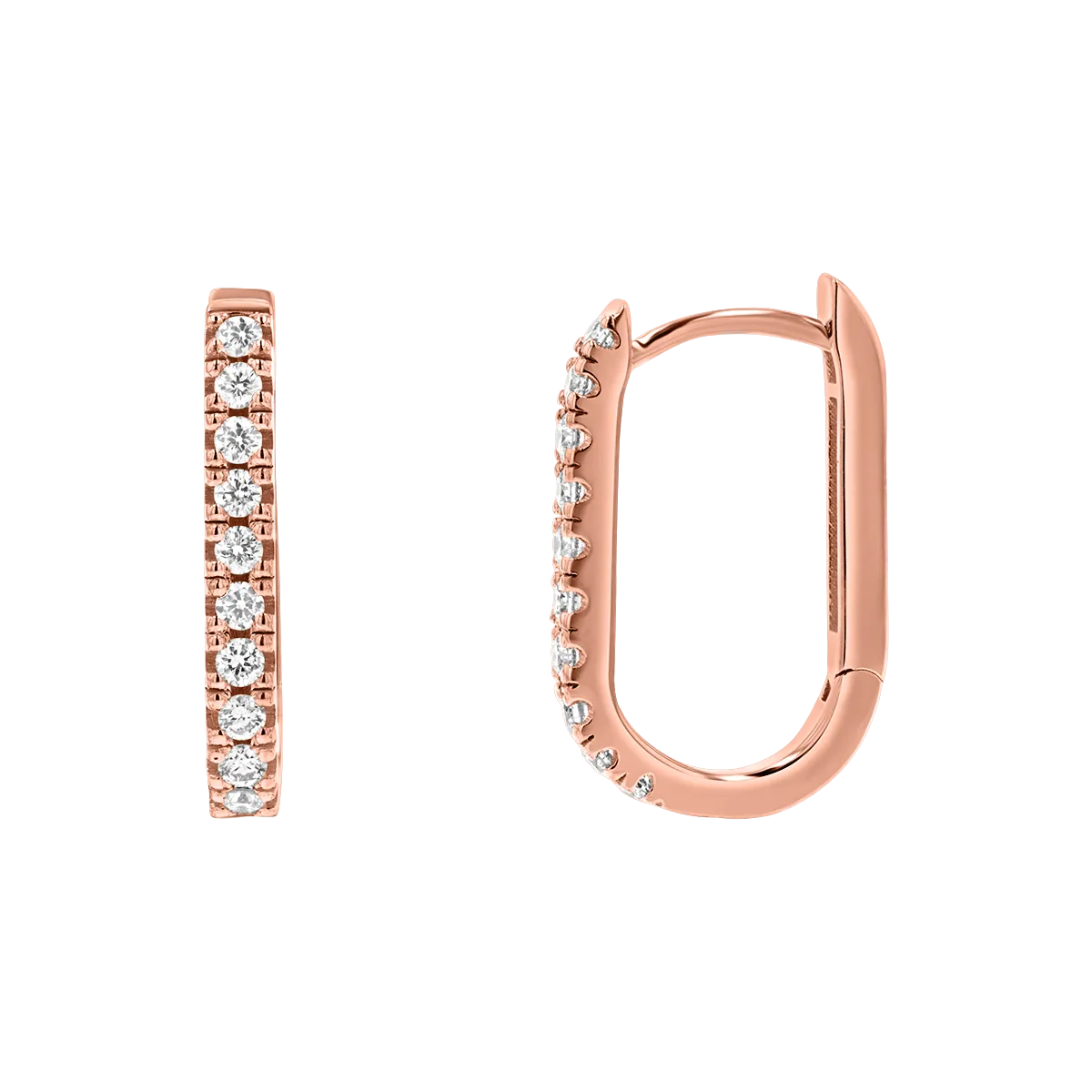 Diamond U-Pave Paper Clip Huggie Earrings