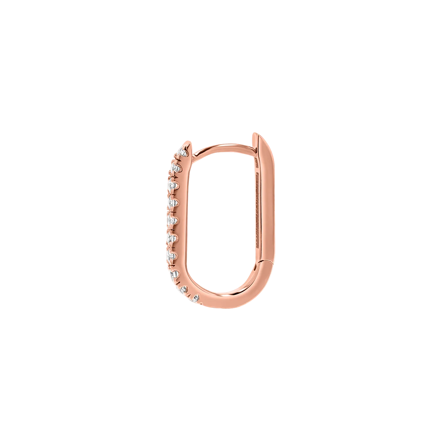 Diamond U-Pave Paper Clip Huggie Earrings