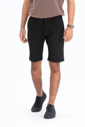 Ebony Black Stretch Chino Shorts