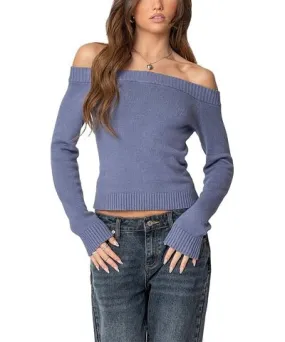 Edikted Elona Off Shoulder Knit Top