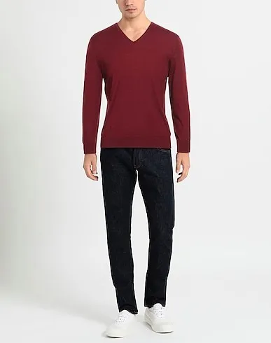 Ermenegildo Zegna  |Cashmere Silk V-Neck Long Sleeves Plain Luxury Sweaters