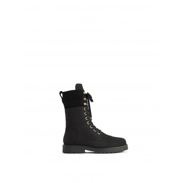 Fairfax & Favor Shearling Lined Anglesey Combat Boot in Nubuck